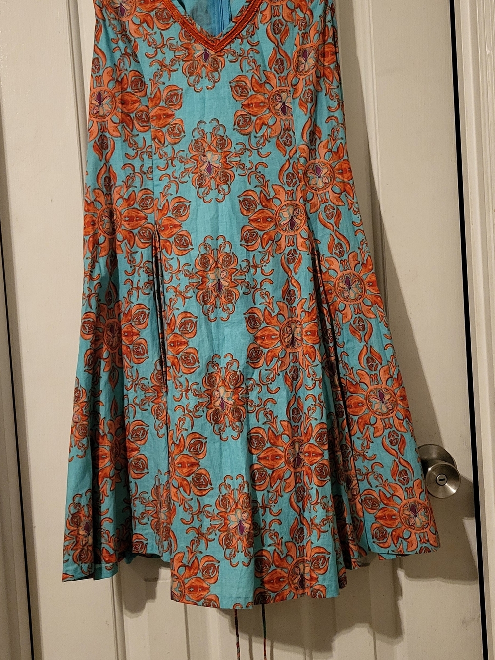 Turquoise & Orange Floral Mini Dress